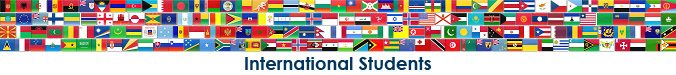 MCC International Students banner depicting the flags of various countries