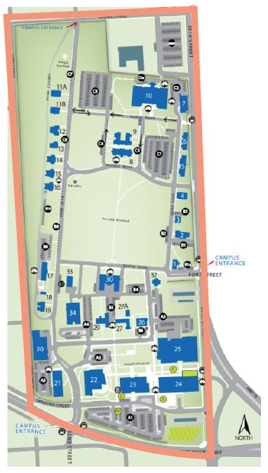 Map of Clery Boundary for Fort Omaha Campus