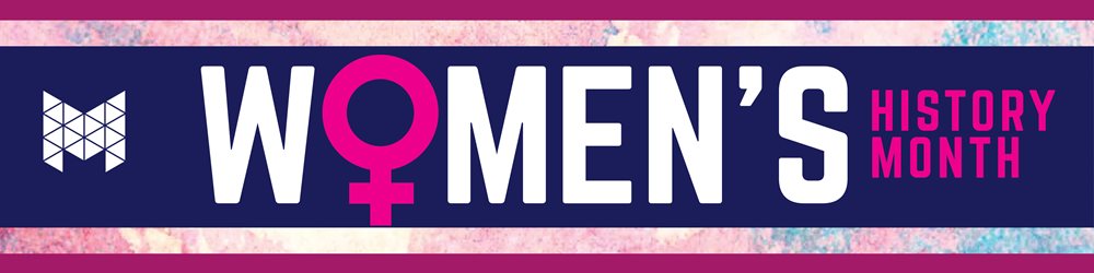 Women's history month 2024 banner it is purple and pink