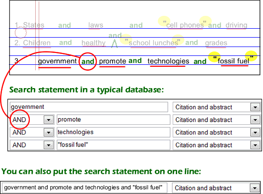 search statement in a typical database
