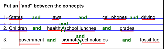 "and" in between concepts