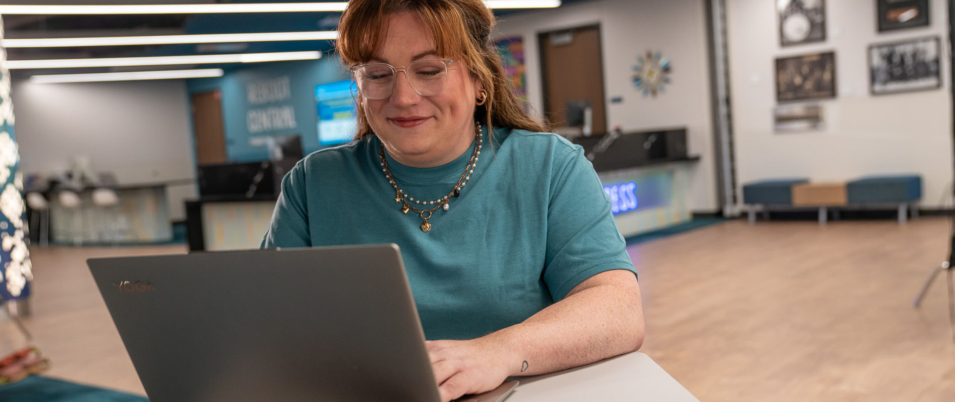 Female student on laptop