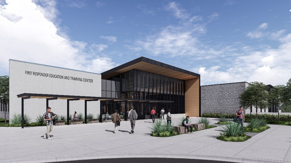 3D concept art of first responders and training center building
