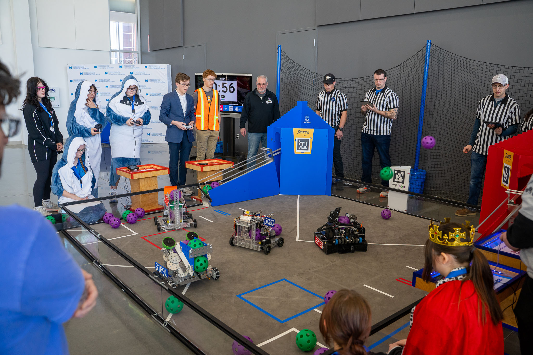 Students participating in robotics competition at the 2026 FTC Nebraska Championship