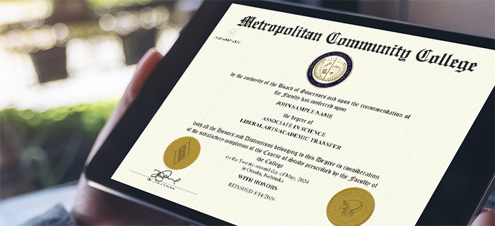 Sample CeDiploma On Tablet