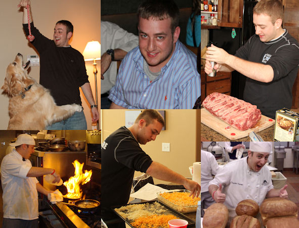Photo collage of Brandon Thomas