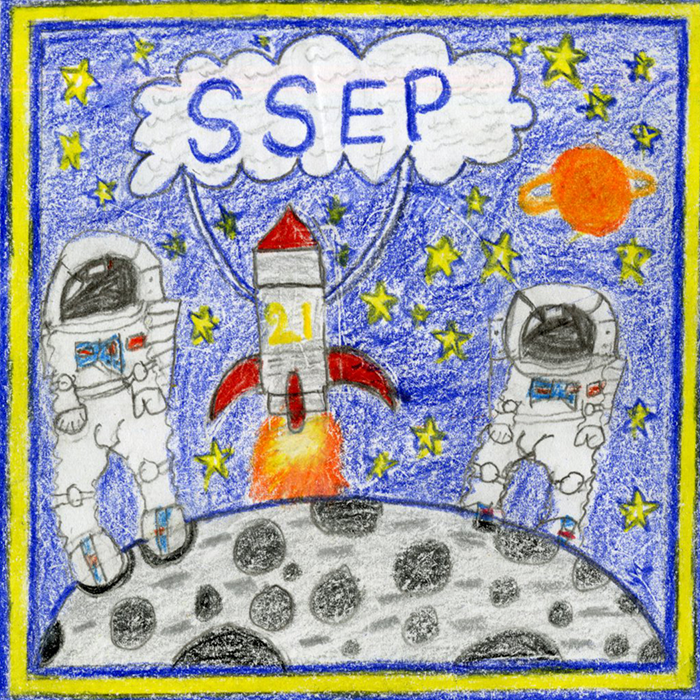 Mission 21 patch design winning submission by Swanson Elementary School fourth grade student Bhavya Bhooma