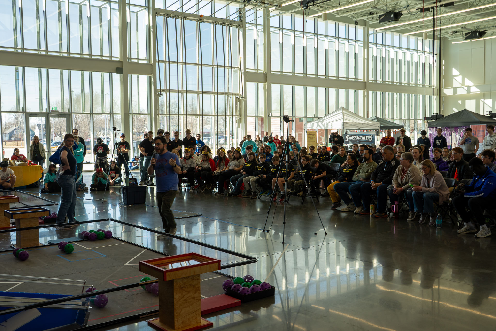 Attendees gather for opening announcements at the 2026 FTC Nebraska Championship