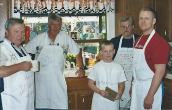 Gary cooking at retirement party