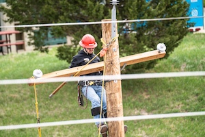 Utility student on post working